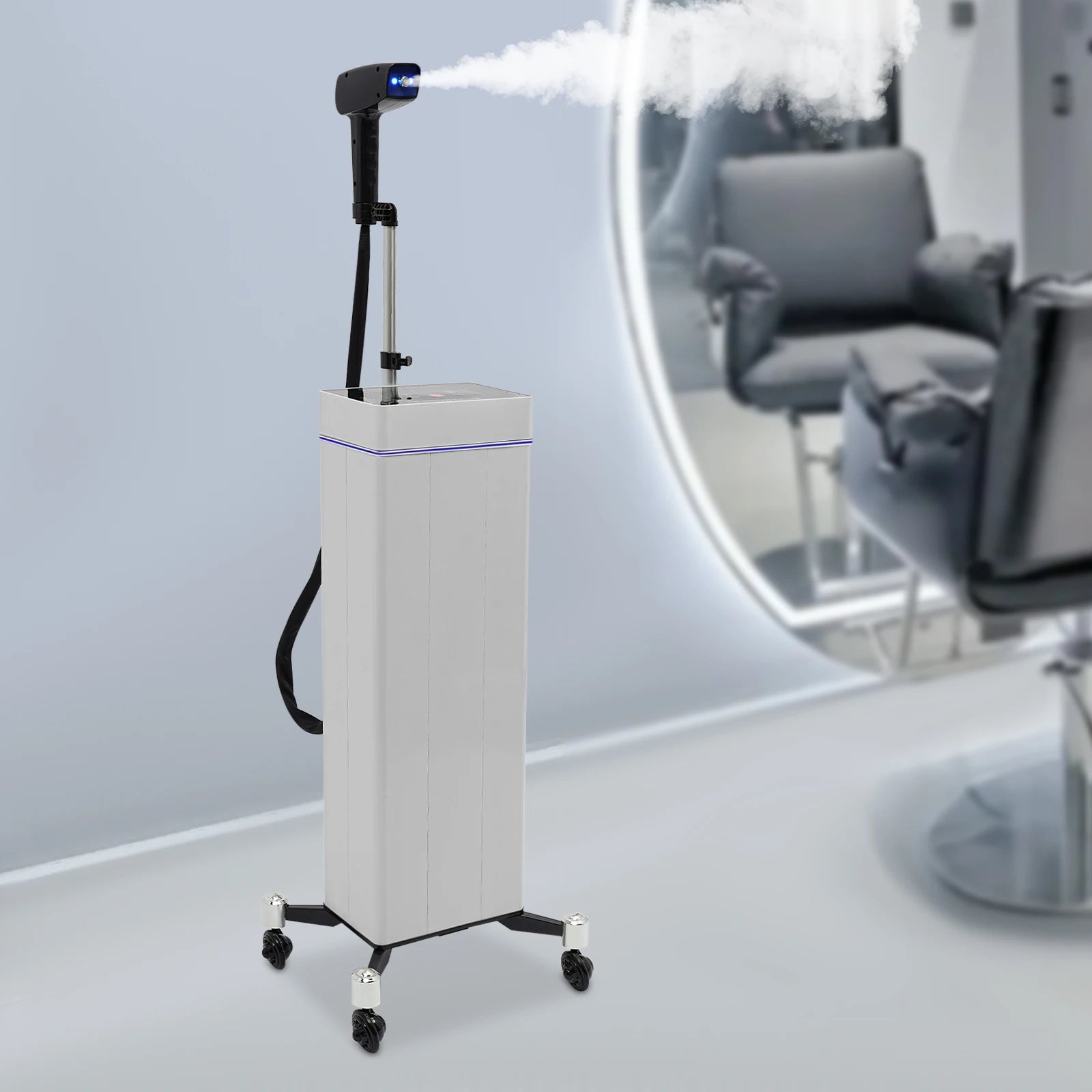 Standing Hair Steamer Machine with 10-Level Nano Mist & Timer, Salon Hair Steamer for Deep Conditioning, Color Treatment
