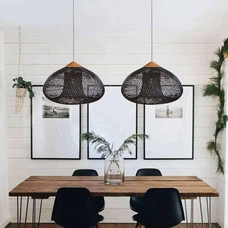 Southeast Asian Vintage Pendant Lights Hight Quality Rattan Lamps Dining Room Restaurant Kitchen Light Fixtures Loft Luminaries