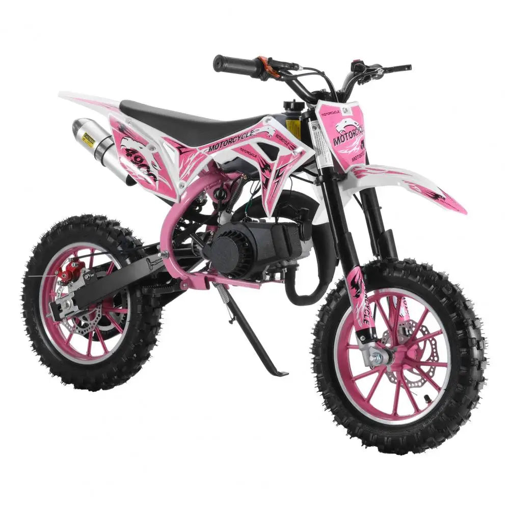 49cc 2-Stroke Kids Dirt Bike Gas Power Motocross, Off Road Mini Motorcycle Children Pocket Motorbike with Front Rear Disc Brakes