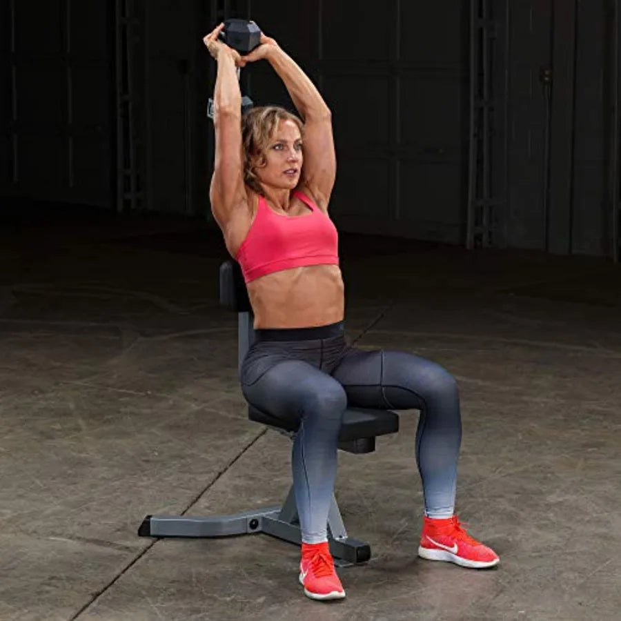 Utility Stool for Seated Curls with Dumbbells and Barbells Home and Commercial Gym Grey/Black