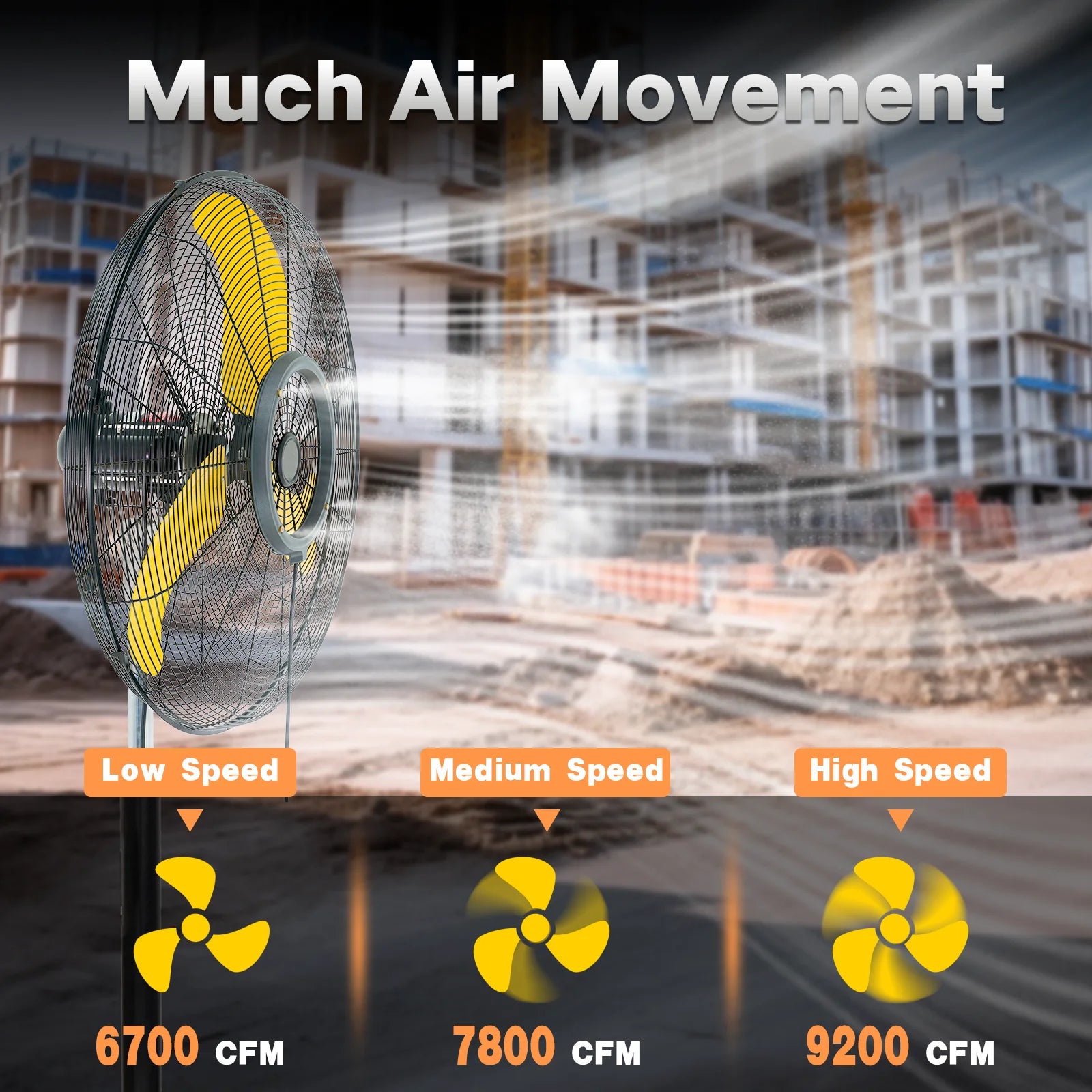 9200 CFM 30" High Velocity Outdoor Misting Fan, Standing Fans for Patio Waterproof, Cooling Floor Fan 3-Speed, 50° Tilting