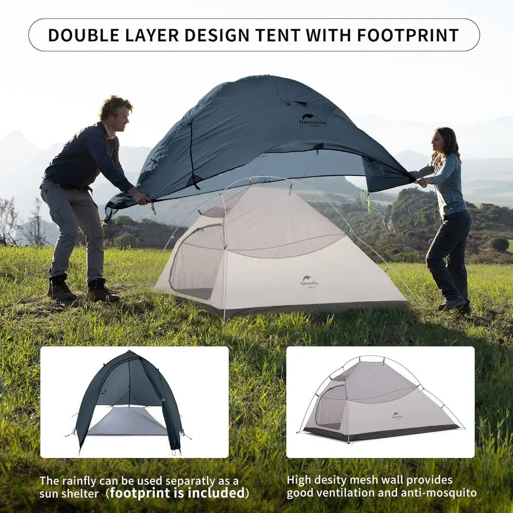 Ultralight 2-Person Cloud-Up Tent for Backpacking and Hiking - Freestanding Lightweight Camping Tent with Footprint