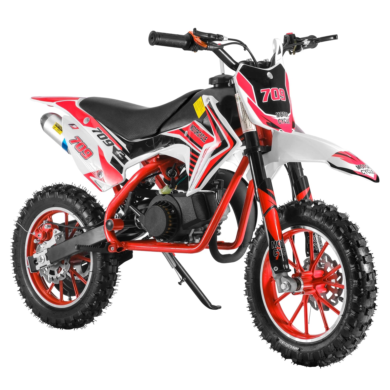 49cc 2-Stroke Kids Dirt Bike, Gas Power Motocross, Off Road Mini Motorcycle, Pocket Motorbike with Front Rear Disc Brakes