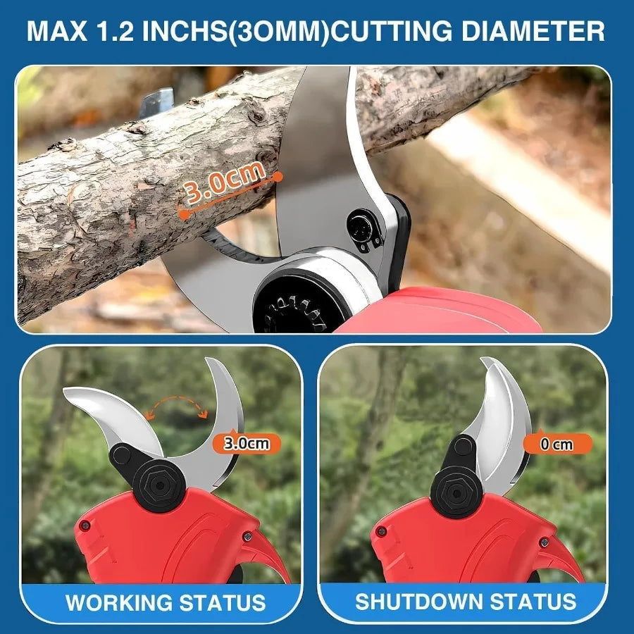 3in1 Pole Pruning Shears and Pole Saws for Tree Trimming with 15.3ft Reach Cordless Electric Pruning Tools Compatible with 20V