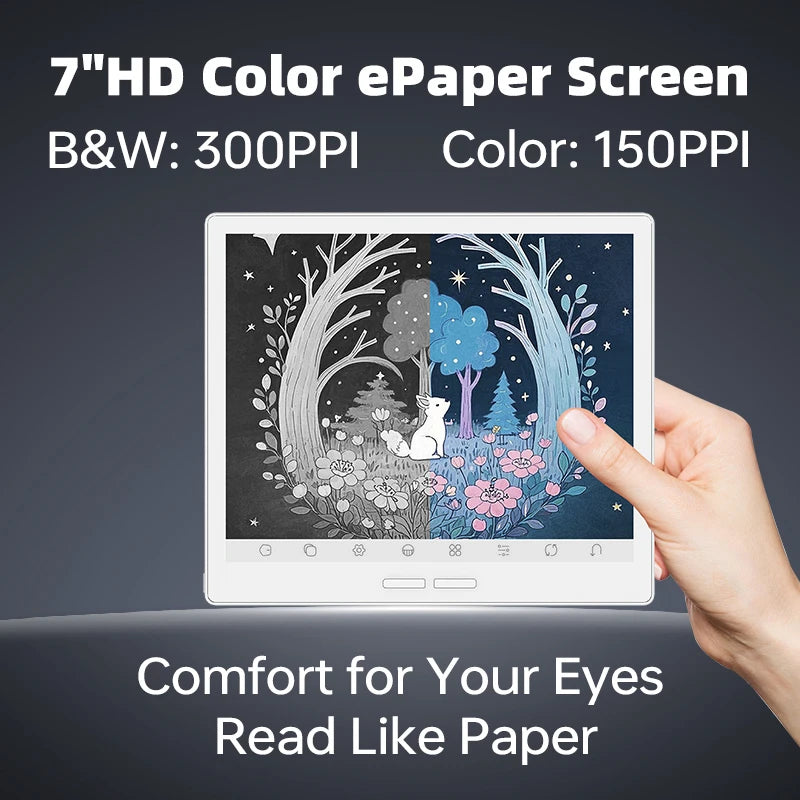 Bigme B751C S Color E-ink E-Reader, 7'' Eye-Comfort 36-Level Front Light Electronic Book, 4+64GB, Android 14, Paper-Like eBook