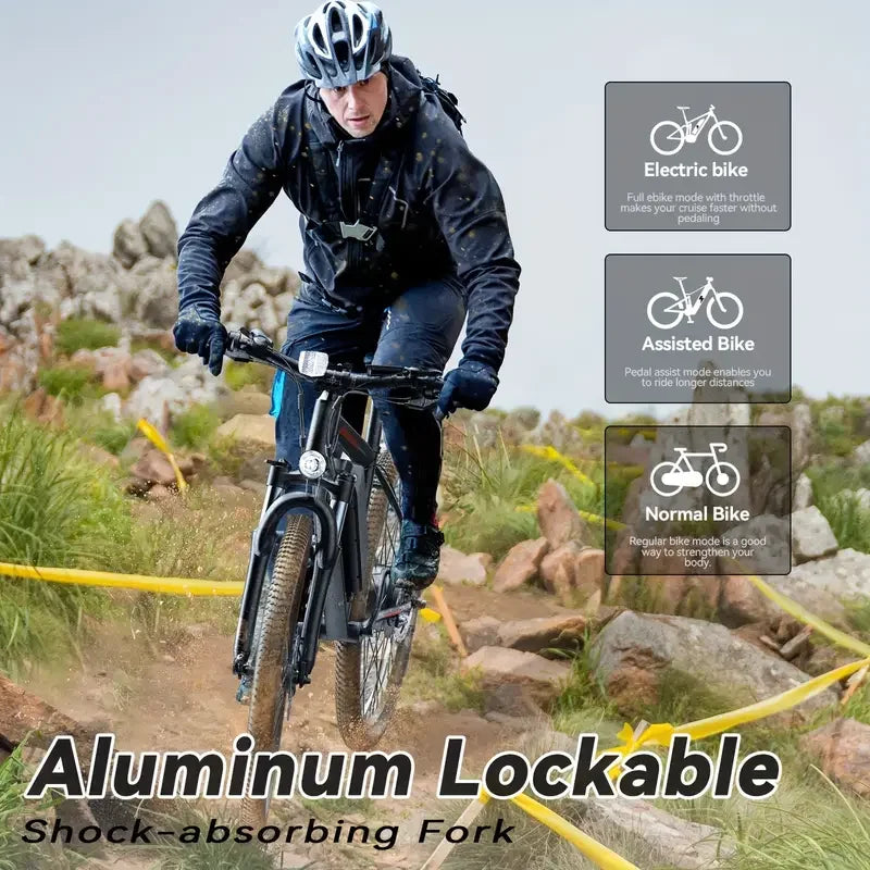 750W Peak Motor 26" Electric Motorcycles Mountain E Bike For Adults, 23Mph 33Miles 10.4AH 15.6AH Adults Electric Bicycle Ebike