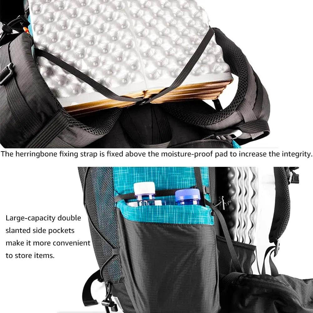 3FULGEAR QiDian Hiking Backpack for Men Women 56L(40+16) Lightweight Outdoor Camping Bag Trekking Daypack (Khaki)