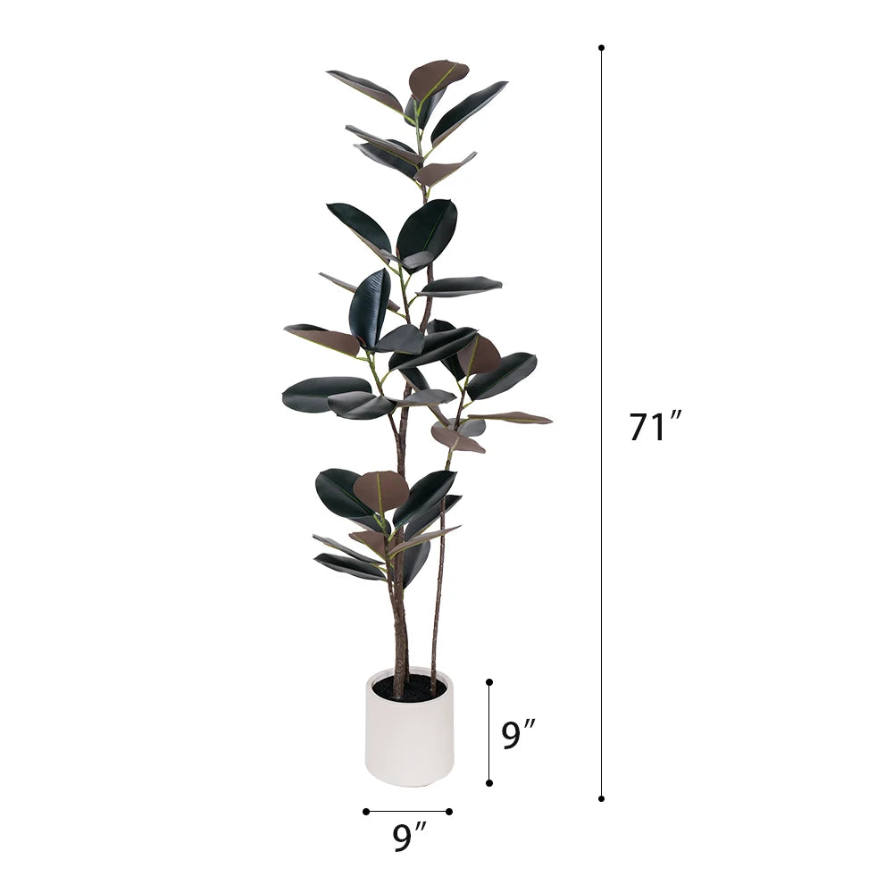 6ft Artificial Oak Plant With Plastic Pot Indoor Outdoor living room home Decor Gift Shipping from the USA