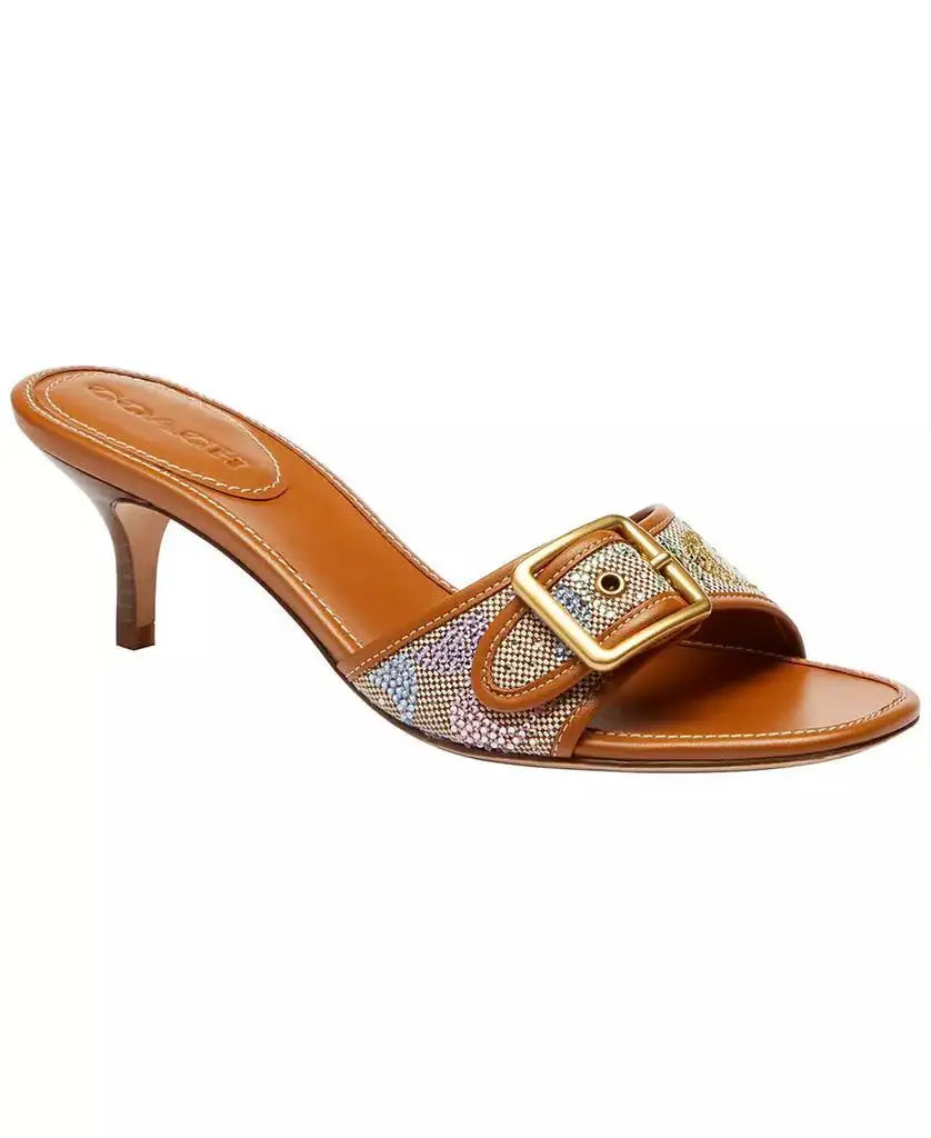 COACH | Women's Margot Slip-On Crystal Signature Jacquard Sandals