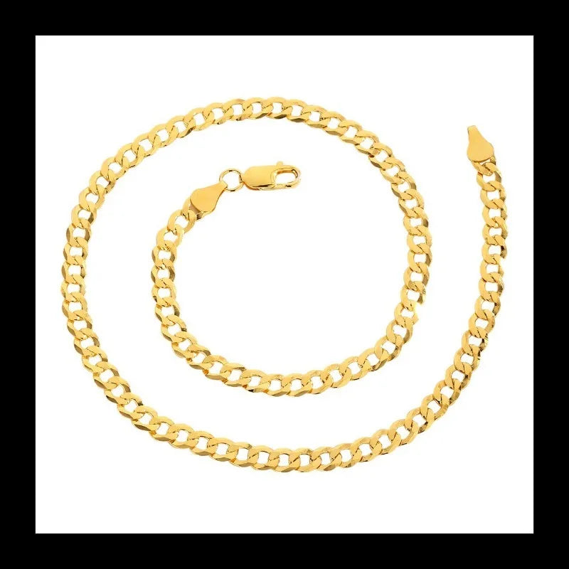 S925 silver explosion hip hop style gold necklace jewelry simple personality fashion high sense necklace