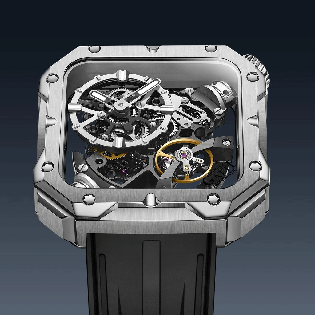 BONEST GATTI men's Watch Valentine's Day gift for your boyfriend: Men's automatic skeleton watch and luminous Watch BG5604