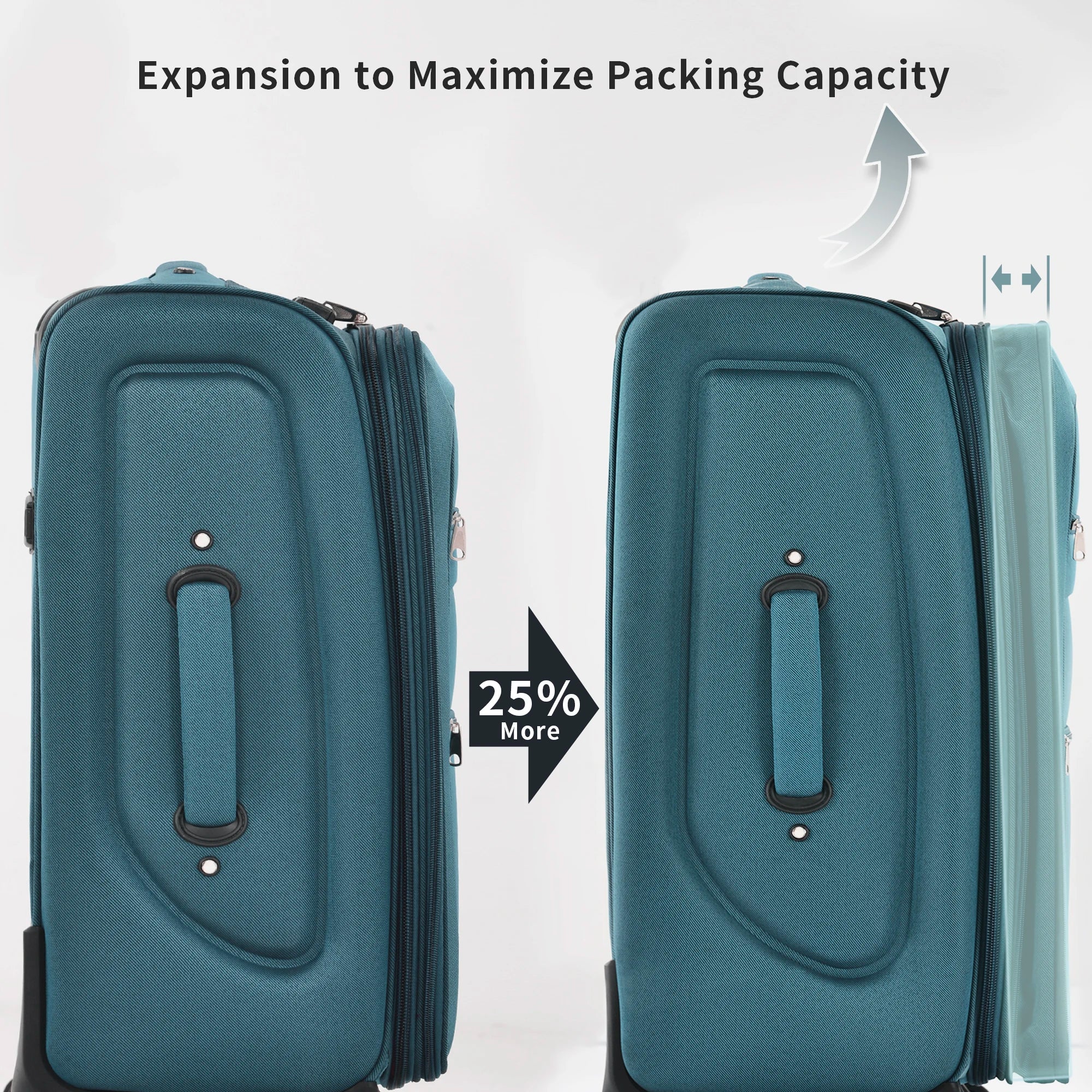 Softside Luggage Expandable 3 Piece Set Suitcase Upright Spinner Softshell Lightweight Luggage Travel Set