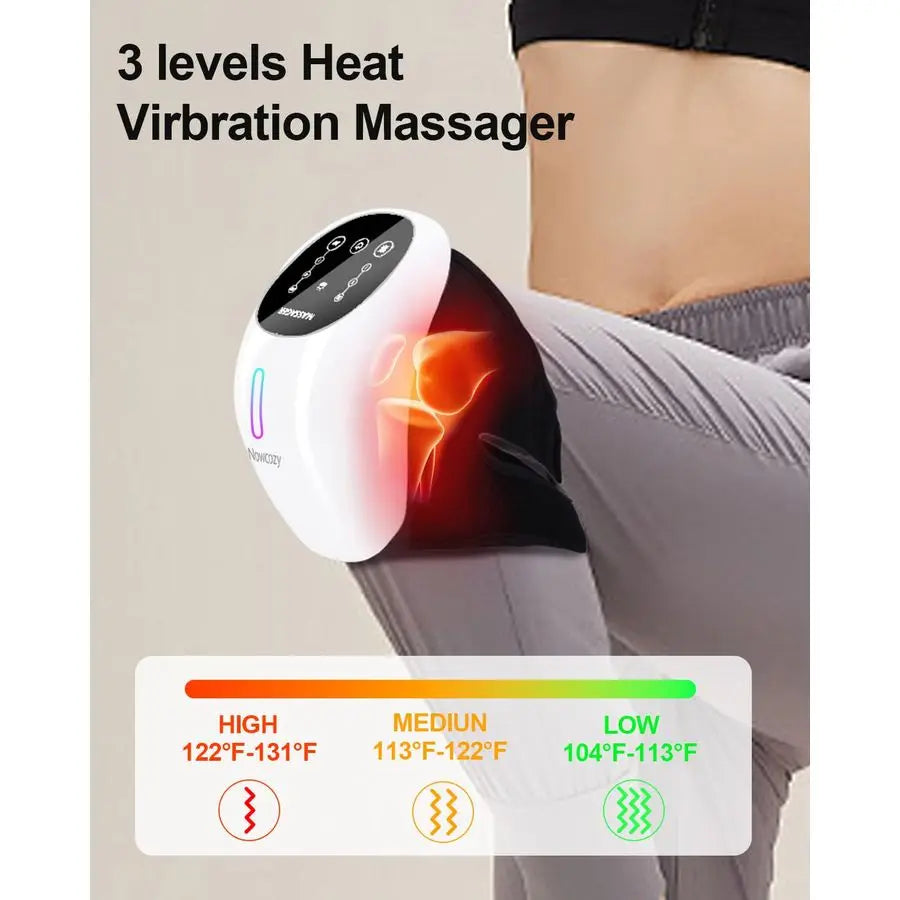 Massager with Heat amp Ice Pack, Cordless Infrared Massager for Knee Pain Relief, Adjustable Portable Device for Shoulder Elbow