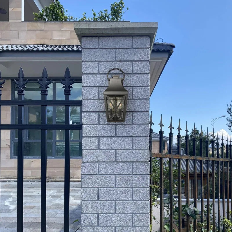 1 Pack Outdoor Wall Sconce Matte Black Clear Glass Christmas Gift Waterproof Porch Garage Patio Front Door Balcony Exterior