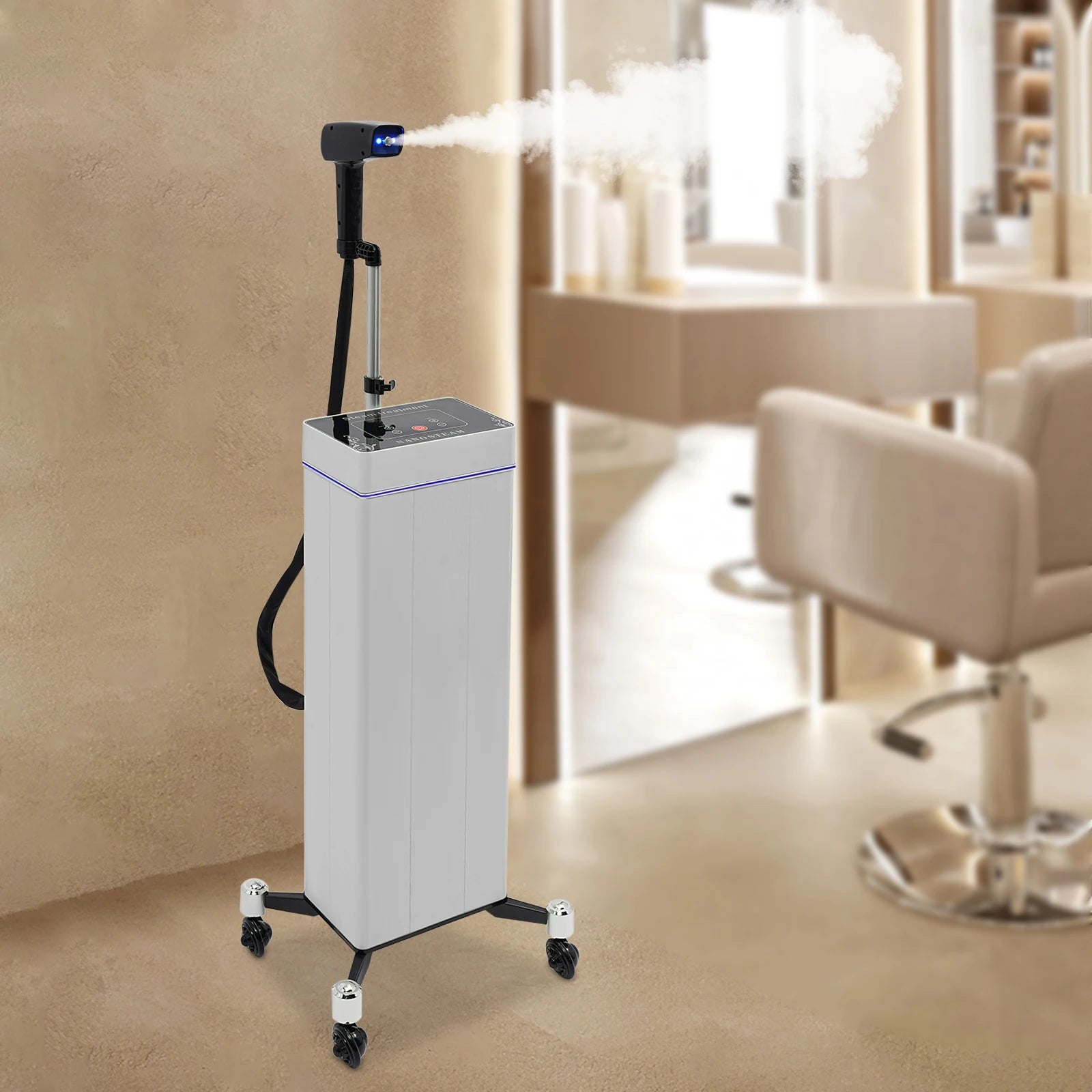 Standing Hair Steamer Machine with 10-Level Nano Mist & Timer, Salon Hair Steamer for Deep Conditioning, Color Treatment