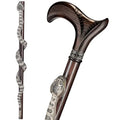 Asterom Luxury Hand-Painted Rattlesnake Walking Cane for Men and Women - Unique Wooden Carved Snake Walking Stick in Brown with