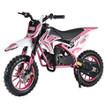 49cc 2-Stroke Kids Dirt Bike Off Road Mini Motorcycle Pocket Motorbike With Front Rear Disc Brakes For Children Gift (Pink)