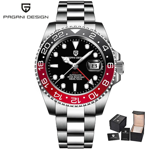 PAGANI DESIGN GTM Mechanical Watch 40mm Mens Wristwatch Top Brand 1662 Automatic Watches 100M Waterproof Clock Relogio Masculino