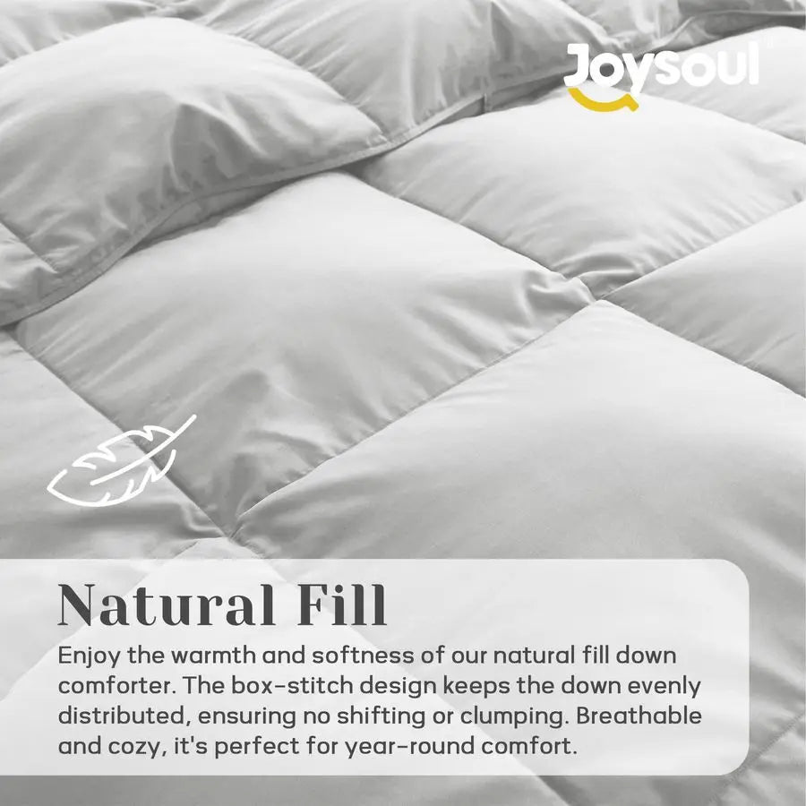 King Size Down Comforter All Season Ultra Soft Goose Down amp Feather Fiber Fill, Luxury Hotel Light Gray Duvet Insert with Corn