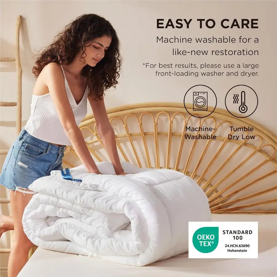 Comforter Duvet Insert Quilted Comforters Cal King Size, All Season Duvet, GentleSoft Down Alternative Bedding, with 8 Tabs, Gif