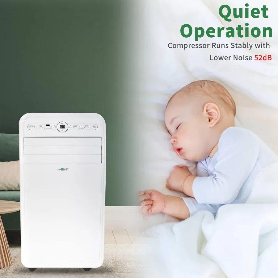 12000 BTU Portable Air Conditioner with Heater for Up to 400 Sq. Ft Dual-Function Cooling and Heating Window Unit with Built-in