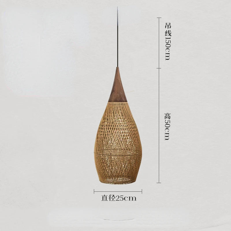 Southeast Asian Vintage Pendant Lights Hight Quality Rattan Lamps Dining Room Restaurant Kitchen Light Fixtures Loft Luminaries