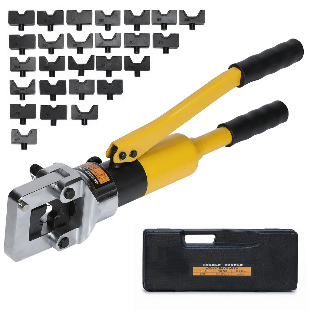 Convenient Cable Crimping Pliers with Toolbox Hand Operated Hydraulic Tool Thicken for Repair/Industrial/Electrical