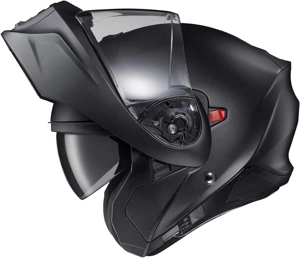 Open Full Face Transformer Adult Motorcycle Helmet Bluetooth Ready Speaker Pockets DOT ECE P/J Approved Solid (Matte Black-2X-La