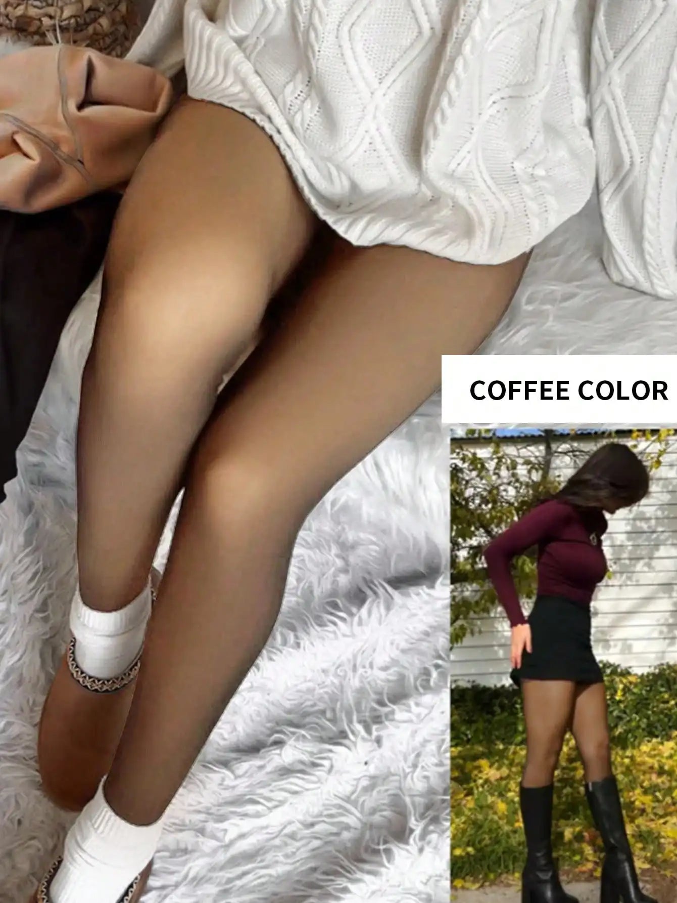 Woman Thermal Tights Sexy Translucent Fleece Leggings Pantyhose Slim Winter Warm Thick Velvet Stockings Female Streetwear Pants