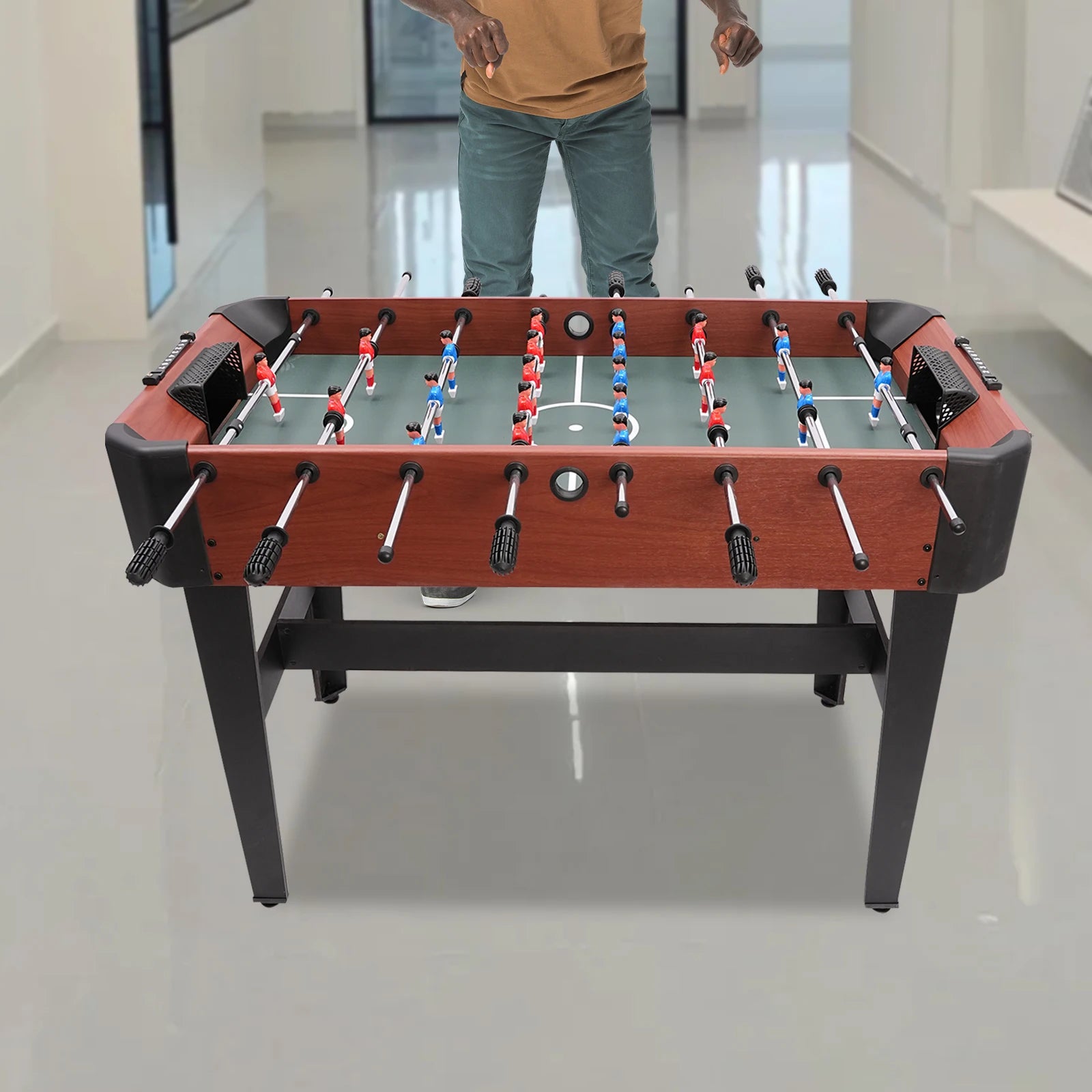 47.2in Foosball Game Table Soccer Table Game football Game Competition Sized Set with Scoreboard Ball Storage Box Entertainment