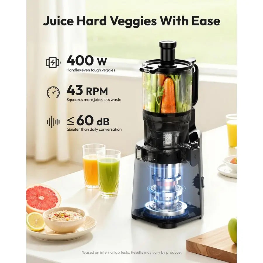 Press Juicer Machines, 5.6 Wide Feed Chute Juicer Machines with 400W, Slow Masticating Juicer for Whole Fruits amp Vegetables, H