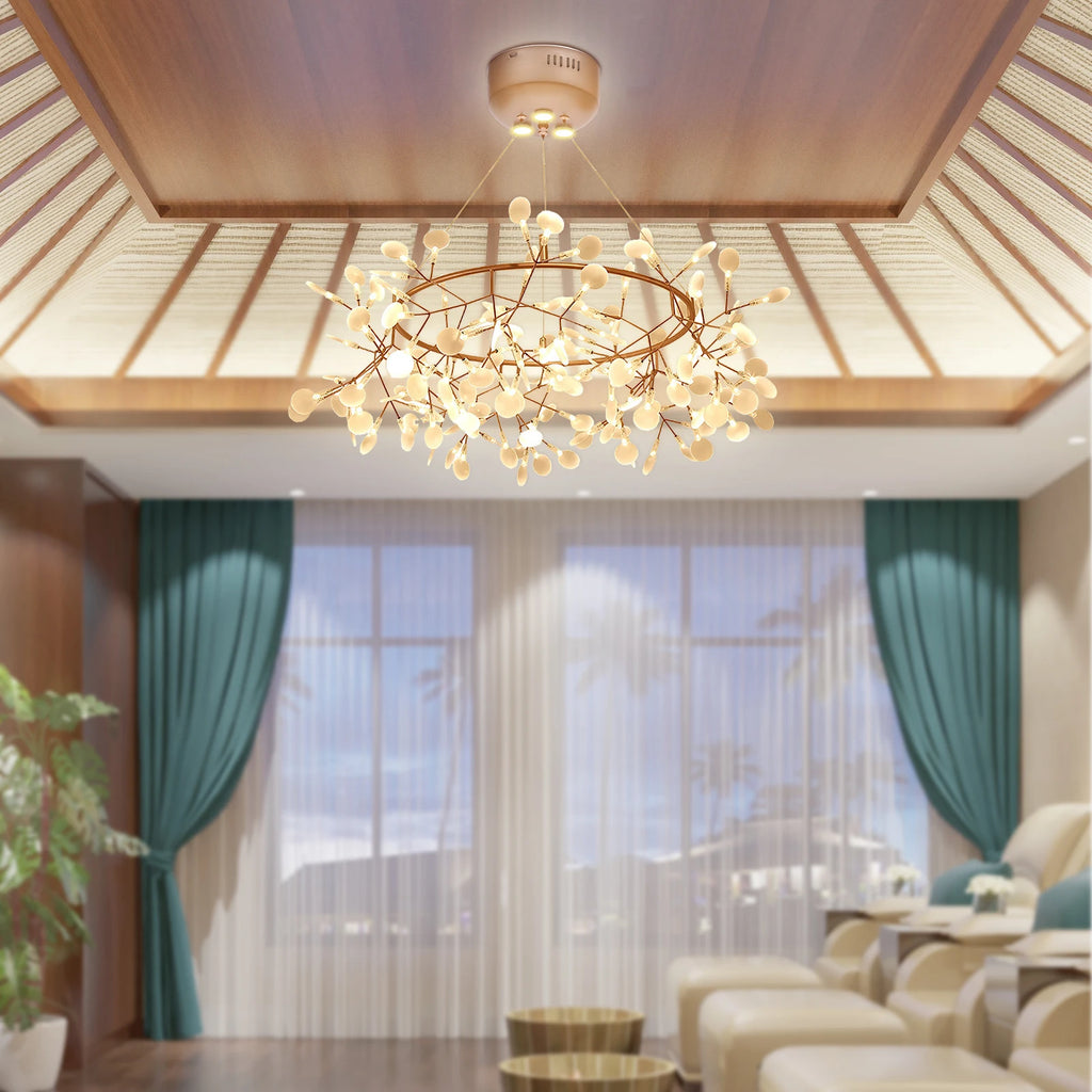 135 Heads Firefly Chandelier Pendant Lighting Fixture Ceiling Light，LED Acrylic Tree Branch Pendant Hanging Lamp, Bulb Included