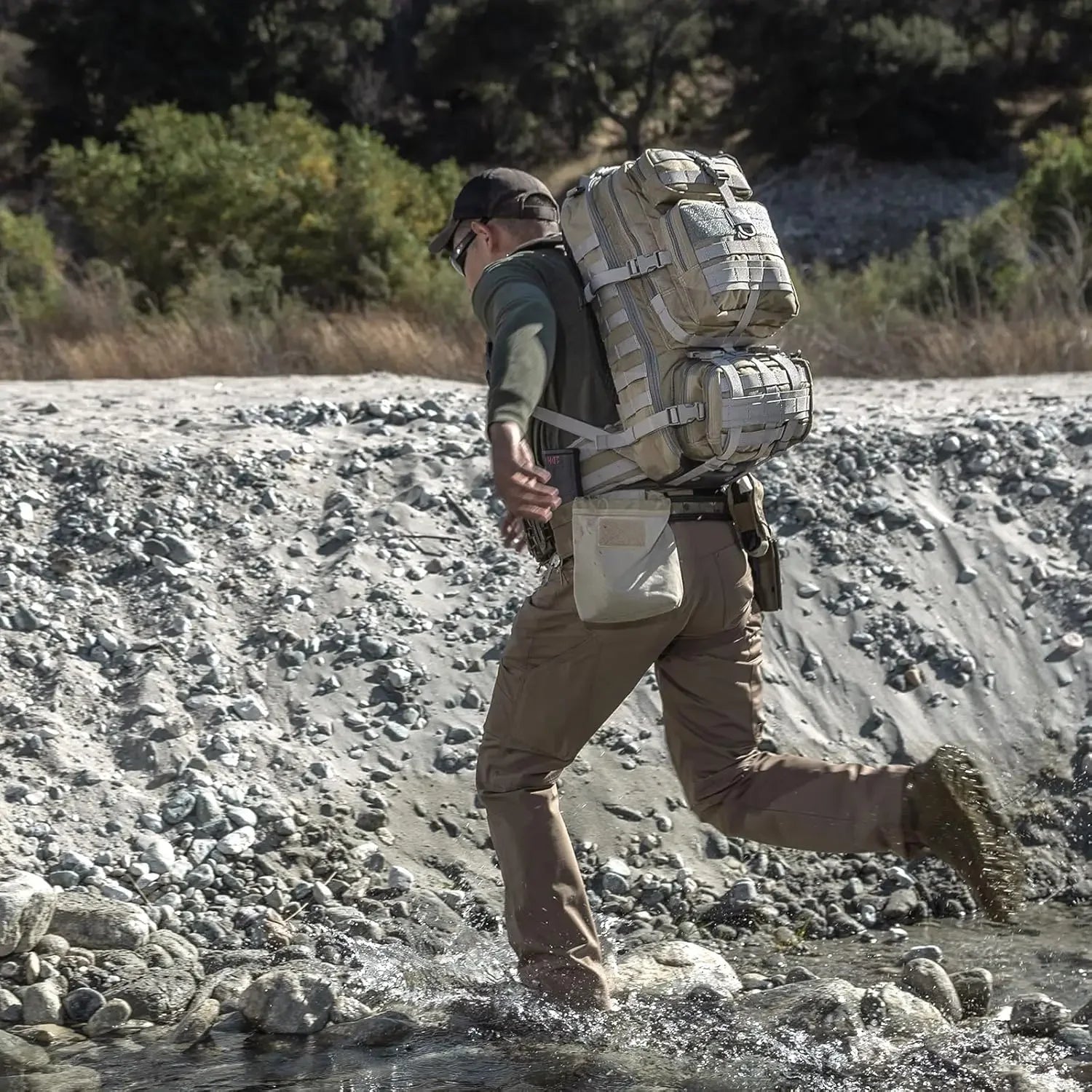 36L Tactical Backpack with Detachable Waist Pack, MOLLE Internal Frame Rucksack,MAXPEDITION Gyrfalcon Backpack (Khaki-Foliage)