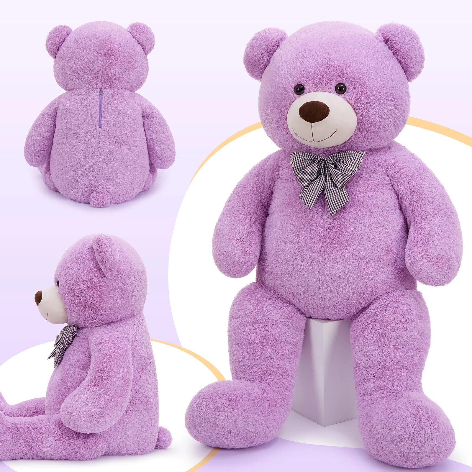 Giant 6-Foot Lavender Teddy Bear - 180cm Epic Hug Experience & Super Soft Plush, The Perfect Reassuring Gift for Stress Relief