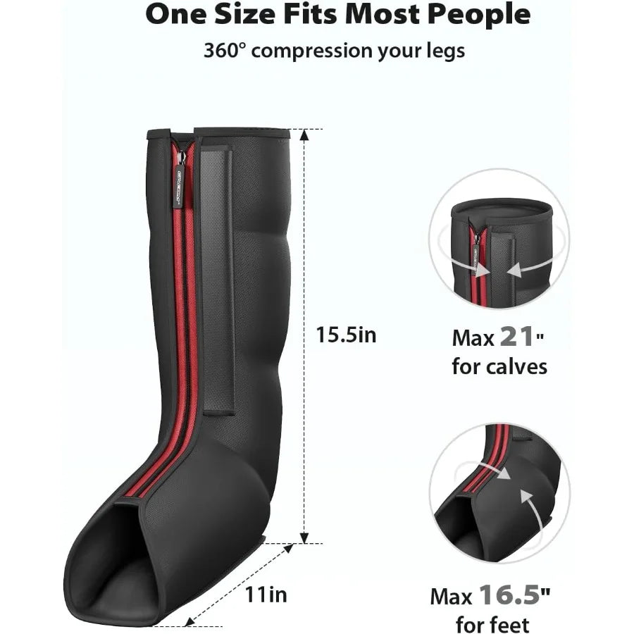 Leg Massager with Heat and Compression for Enhanced Blood Circulation and Muscle Pain Relief Ideal for Relaxation After Work or