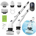 Electric Spin Scrubber, FullBody IPX7 Waterproof Bathroom Scrubber with Power LCD Display, Adjustable Extension Handle, Cordless
