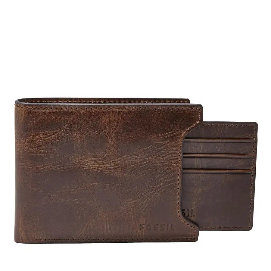 Leather Bifold Sliding 2in1 with Removable Card Case Wallet for Men