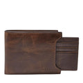 Leather Bifold Sliding 2in1 with Removable Card Case Wallet for Men