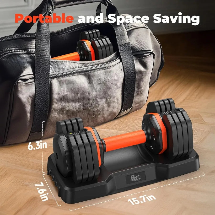 Adjustable Dumbbell Set of 2 110LB/50LB Weights Dumbbell Set for Home Gym Exercise Fitness Fast Change Weights with Anti-Slip H