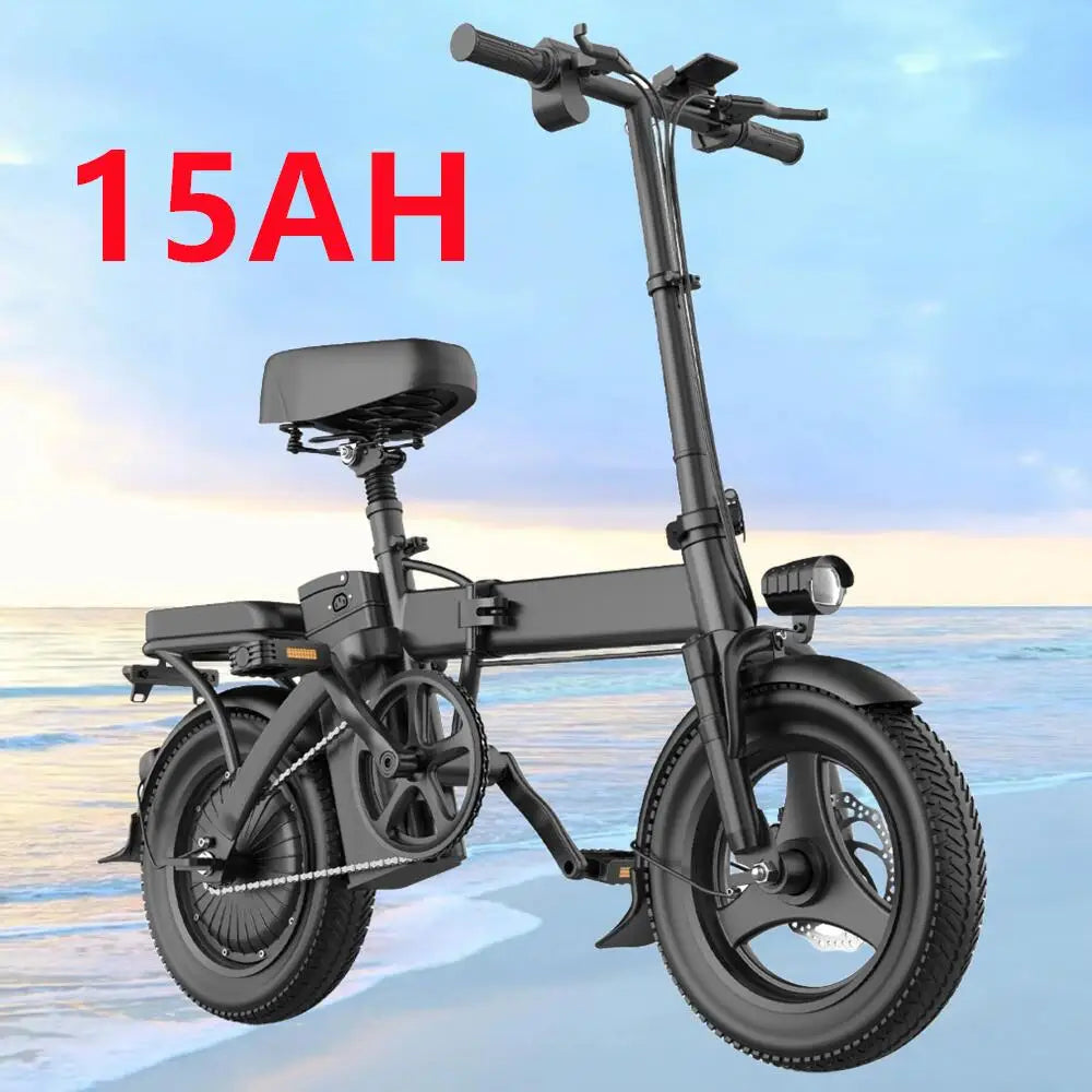 14" Mini Folding Electric Motorcycles E Bike for Adults, 450W Peak Motor Ebike 20Mph 10.4AH 15AH Adults Electric Bicycle
