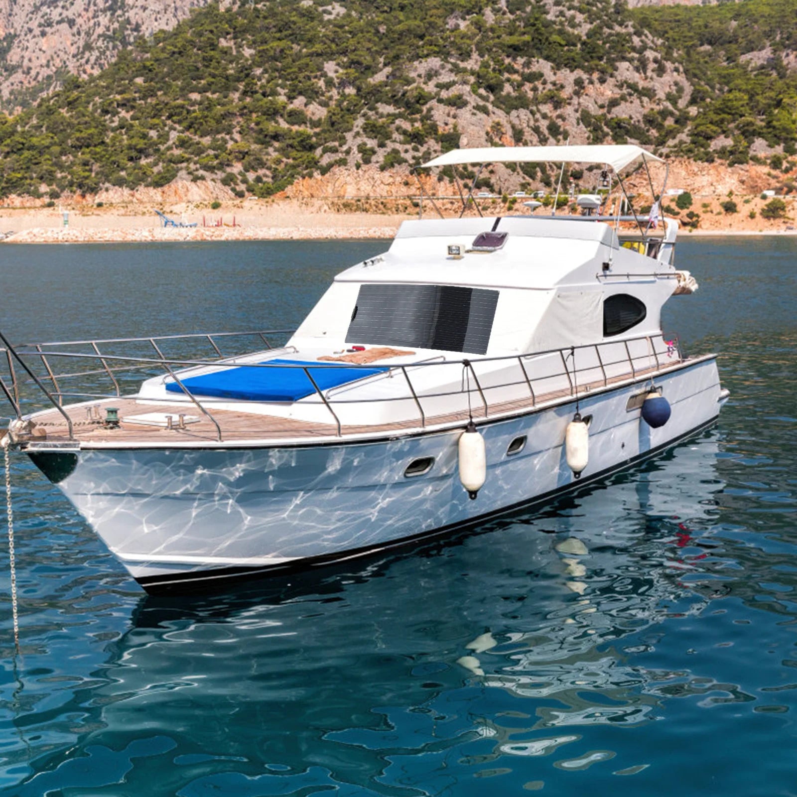 BOGUANG Semi- Flexible Solar Panel Balcony Photovoltaic PV 1500W 600W 450W 300W 150W 12 volt |  IP67 | Grade A cells | PET |ETFE