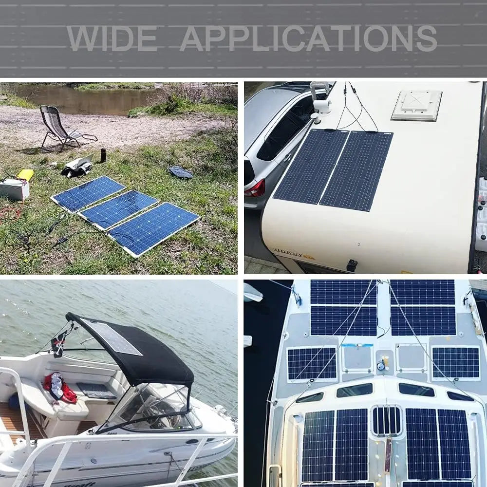 WUZECK 12V Solar Panel Kit 200W 2pcs 100W Solar panels with 12V 24V 20A controller, extension cable,  battery connection cable