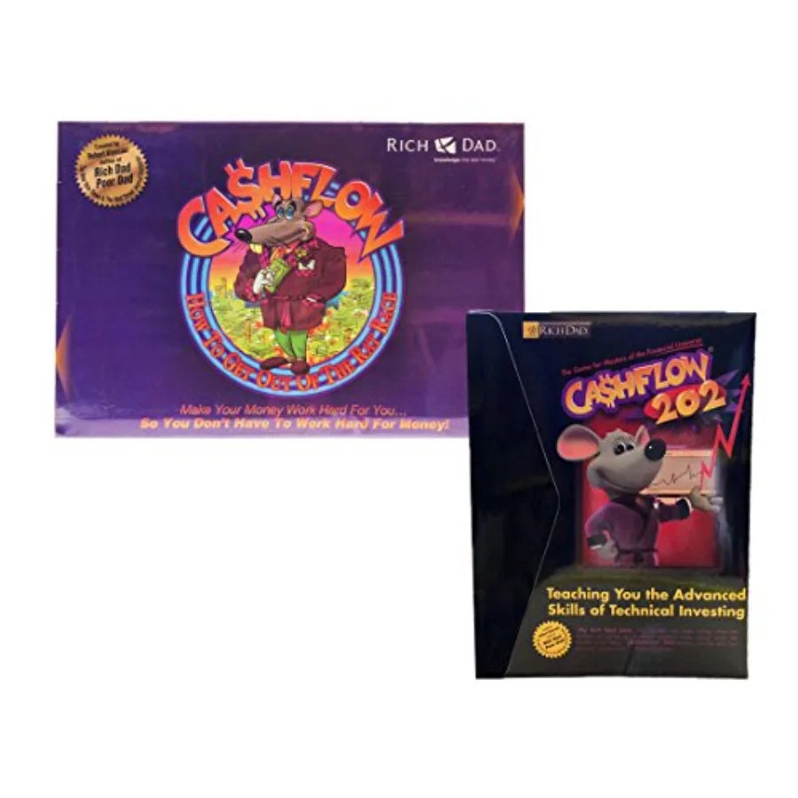 Rich Dad Cashflow 101 and 202 Board Game Bundle for Financial Education with Colorful Design and Durable Materials
