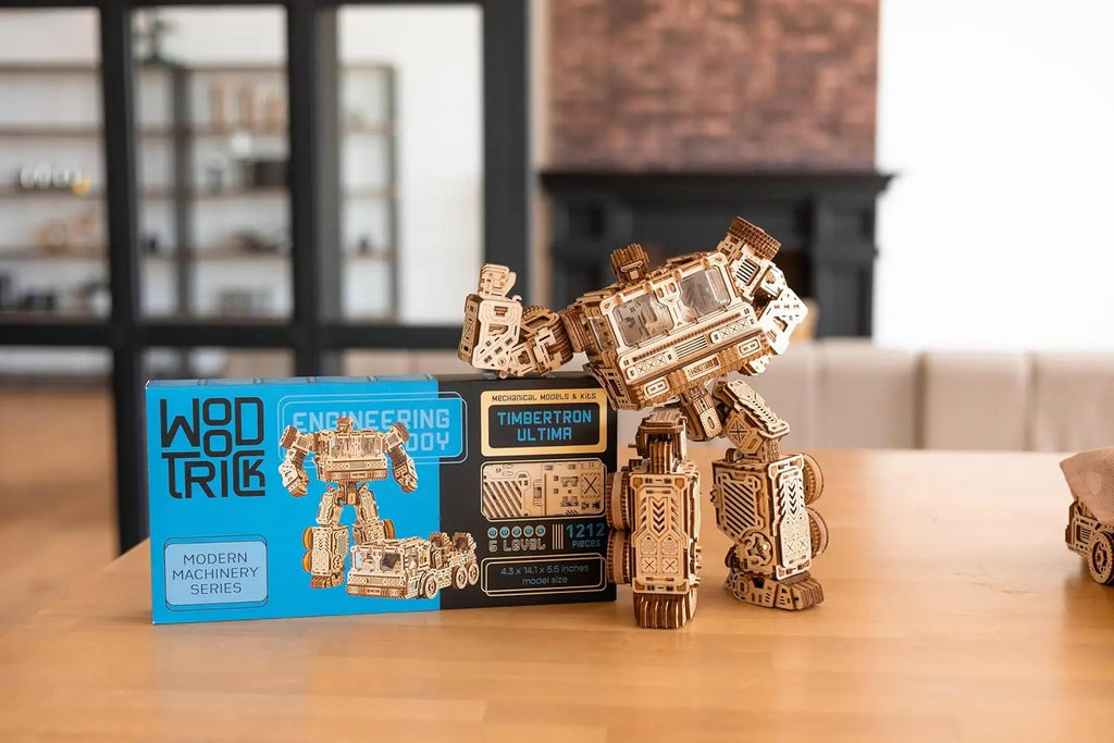 Timbertron Robot & Truck 3D Wooden Puzzles for Adults and Kids to Build - Rides up to 9 ft - Wooden Models Engineering DIY Proje