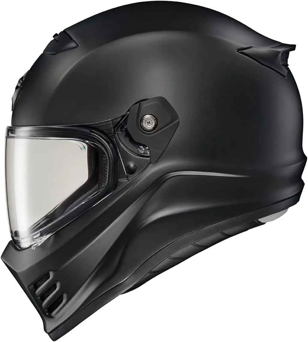 Covert FX Full Face Adult Motorcycle Helmet Street Fighter Style-Bluetooth Ready Speaker Pockets DOT ECE Solid (Matte Black-X-Sm