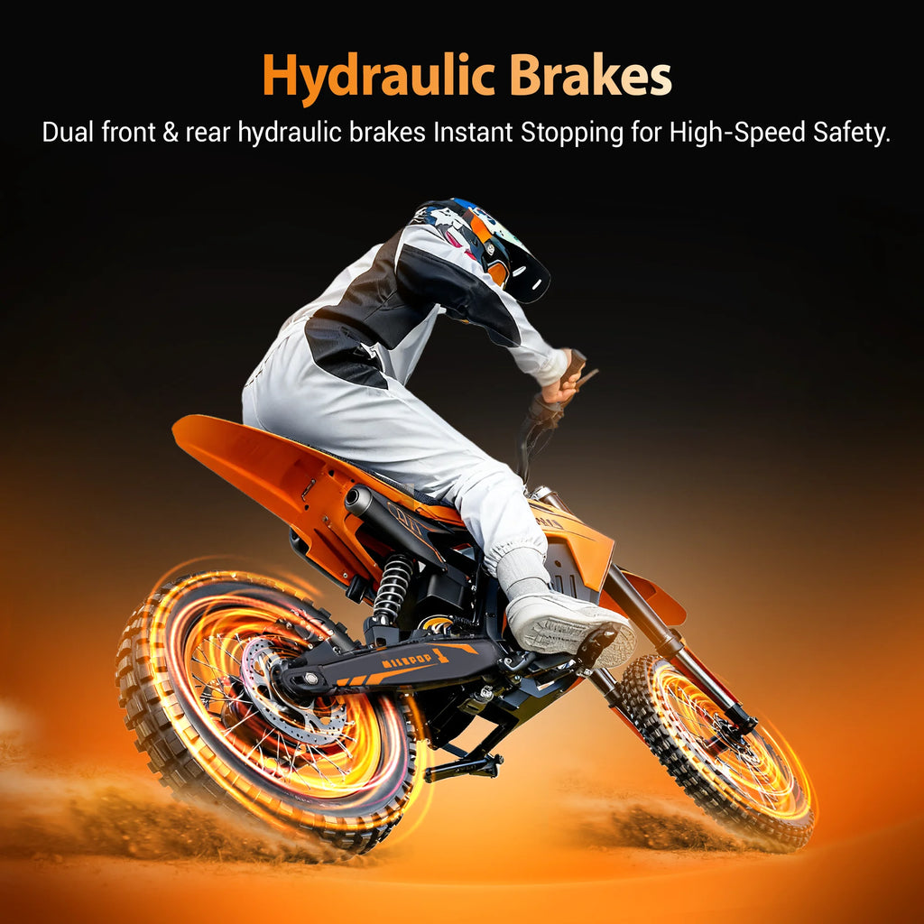 ENGWE HillMiles MilePop 1 Youth Electric Motorcycle, 2000W 48V E-Bike with Dual Suspension, Hydraulic Brakes, Off-Road Tires