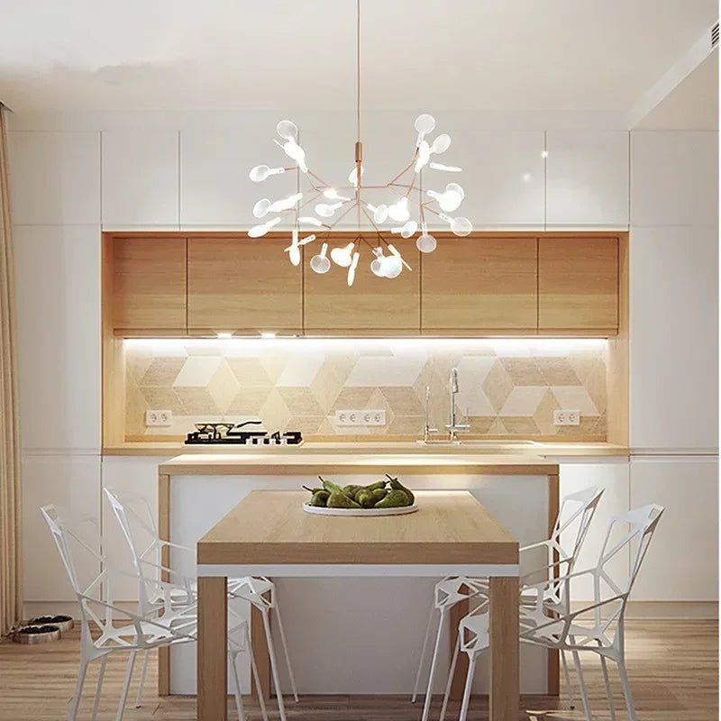Nordic Circular Living Room Kitchen Corridor Postmodern Chandelier Tree Branch Design Firefly Light LED Light