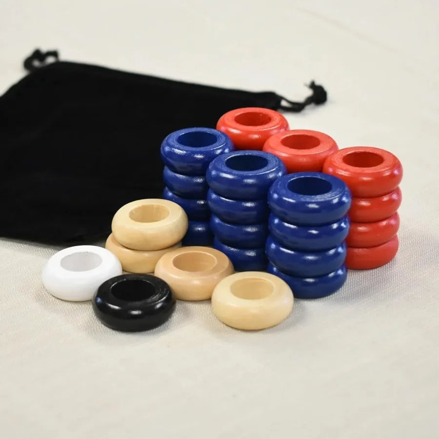 Classic American Style Carrom and Pichenotte Board Game Set with Two Additional Cues for Home Entertainment Indoor Recreation F