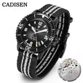 CADISEN Deep Explorer Automatic Mechanical Watch Man Canvas Strap Wristwatch MIYOTA 8215 Luxury Luminous 100M Waterproof Watches