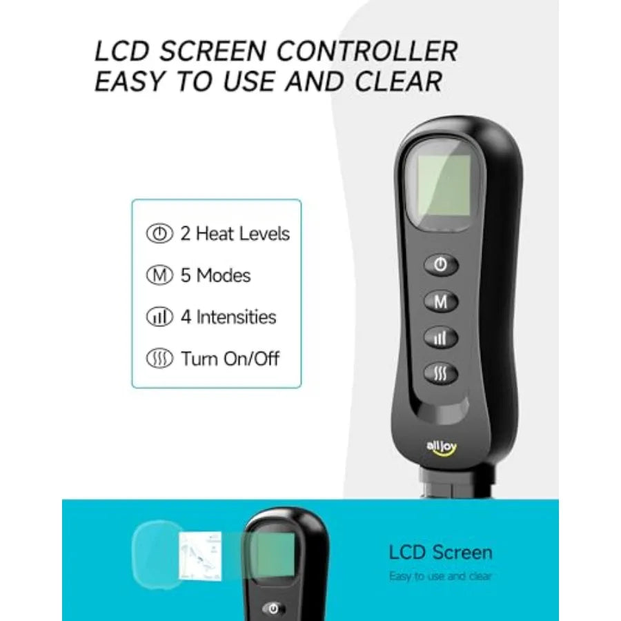 ALLJOY Leg Massager for Circulation and Pain Relief: Ideal for Daily Use at Home or Office Features Heat Therapy and Adjustable